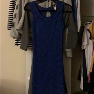 Blue short sleeve dress from wet seal